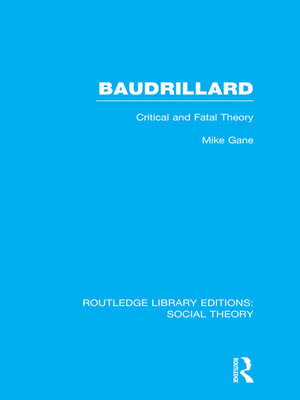 cover image of Baudrillard (RLE Social Theory)